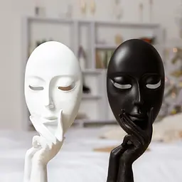 Статуетка декоративна МВМ My Home Маска чорна (DH-ST-03 BLACK) - мініатюра 6