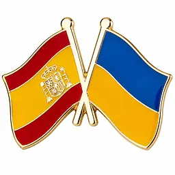 Подвійний значок-пін «Україна – Іспанія» 25 × 19 мм (00103)