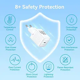Зарядний пристрій Vention 20W GaN 1×USB-C з кабелем USB-C M-M White (TZ-FEPW0-EU-01) - мініатюра 6