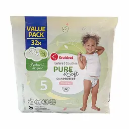 Дитячі підгузники Kruidvat Pure & Soft 5 (10-16 кг) 32 шт