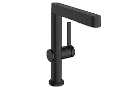 Змішувач для умивальника Hansgrohe Finoris з висувним душем 2 типи струменя з д/к push-open brushed black chrome 76063340