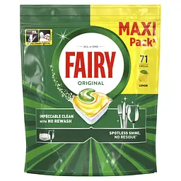 Таблетки для посудомийних машин Fairy Все-в-1 Original Лимон 71 шт. (8700216237420) - мініатюра 2