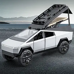 Колекційна металева модель електричного пікапа АвтоЕксперт Tesla Cybertruck Camping з інерцією, світлом та звуком 1:24 - мініатюра 4