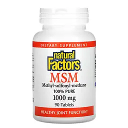 MSM (Сірка) MSM 1,000 mg 90 Tablets Natural Factors vit0006630
