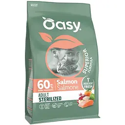 Сухий корм Oasy Dry Cat Superior Sterilized для стерилізованих котів лосось 1.5 кг