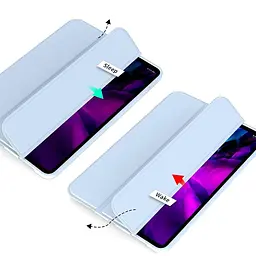 Чохол-книжка BeCover Tri Fold Soft TPU Silicone для Apple iPad Pro 12.9 2020/2021/2022 Light Blue (711737) - мініатюра 4