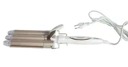 Потрійна плойка Kemei JFQ-KM-1010 White/Gold (1756374681) - мініатюра 3