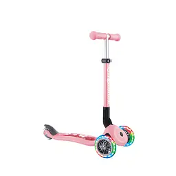 Самокат Globber Junior Foldable Lights пастельно-рожевий з квітами, до 50 кг, 2+ - мініатюра 4