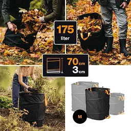 Садовий мішок Fiskars Ergo™ Pop-up M, 175L (1028372) - мініатюра 4