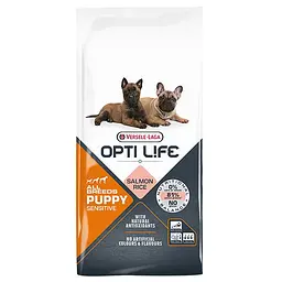 Сухий суперпреміум корм Opti Life Puppy Sensitive Опті Лайф для цуценят всіх порід, Лосось 12.5 кг (311639)
