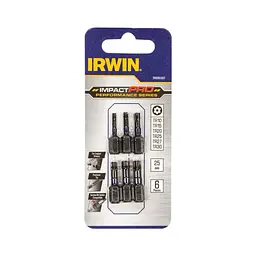 Біти IMPACT PRO 1/4"/25мм, комплект 6 шт: TR10, TR15, TR20, TR25, TR27, TR30, IRWIN