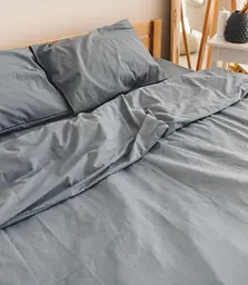 Постільна білизна двоспальна Dushka Home Варена бавовна 20485 180х215 см сіра - мініатюра 2