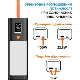 УМБ Sigma X-power SI20A9QLX 20000 mAh 100W LED Lamp Black (4827798877814) - мініатюра 5