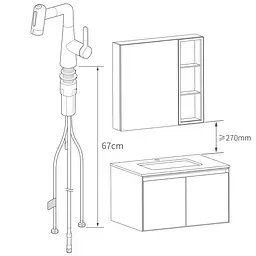 Висувний змішувач для раковини Xiaomi MiJia Pull-out Basin Faucet S1 (MJCLSMPLT01DB) - мініатюра 9
