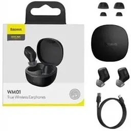 Навушники бездротові Baseus Bowie WM01 True Wireless Earphones чорні NGTW370001 - мініатюра 6
