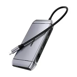 USB-C хаб 9-в-1 Choetech M15 HDMI 4K\30Hz, VGA, 3 USB3.0, RJ45, USB-C PD, SD-card, TF-card (43-00153) - мініатюра 2