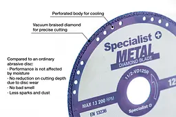 Диск алмазний Specialist+ Metal по металу 125x1.4x22 мм (11/2-VD125R) - мініатюра 5