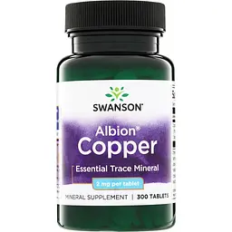 Хелатна мідь Swanson Copper 2 mg 300 капсул