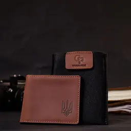 Шкіряна обкладинка на посвідчення учасника бойових дій Grande Pelle 11663 коричневий - мініатюра 10