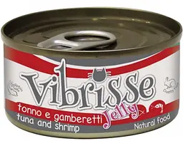 Консерви Vibrisse Jelly тунець/креветки для дорослих кішок всіх порід 70 г