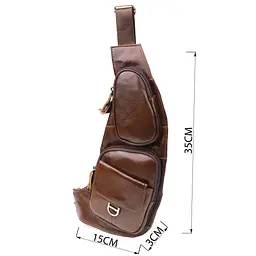 Чоловіча сумка через плече з гладкої шкіри Vintage 15х35х3 см sum0027487 - мініатюра 3