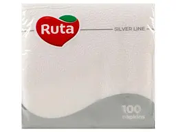 Серветки паперові Ruta 1 шар 24 х 24 см білі 100 шт.