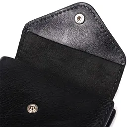 Чоловіче шкіряне портмоне чорне GRANDE PELLE 11.5х9х1.5 см acs0032101 - мініатюра 3