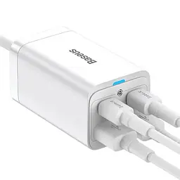 Настільний зарядний пристрій Baseus GaN3 Pro 4 порти 65 Вт CCGP040002 білий - мініатюра 3