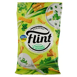 Сухарики Flint Пшенично-ржаные со вкусом сметаны с зеленью 70 г (705235)