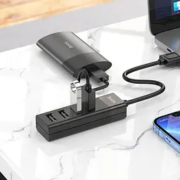 Hub-адаптер Hoco Usb Easy mix 4-in-1 converter HB25 Usb3.0+3xUsb2.0 - мініатюра 6