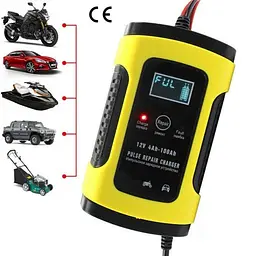 Автомобільний зарядний пристрій Foxsur FBC1205D 12V/5А Автоматичний імпульсний з функцією відновлення Yellow (19429) - мініатюра 4