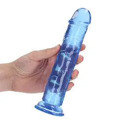 Фалоімітатор RealRock Crystal Clear 8'' 22 см (блакитний) - мініатюра 8