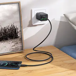 МЗП Hoco N55 Fundador PD20W four-port (2USB-A/2C) Black - мініатюра 6