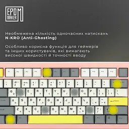 Клавіатура Epomaker Shadow-S Wisteria Linear Pink (SHS-P-WL) - мініатюра 11