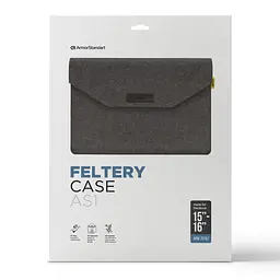 Чохол-конверт для ноутбука MacBook 15-16 , чорний, Feltery Case AS1, повстяний, горизонтальний, захисний, із захистом від подряпин, на липучці, універсальний, ArmorStandart (ARM70767) - мініатюра 2