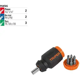 Викрутка-ручка Truper Mini 7 біт (DTROM-7) - мініатюра 2