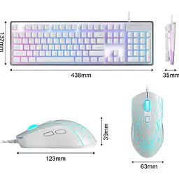 Комплект (клавіатура + мышь) MageGee K1 Combo White (6971969723870-UA) [164309] - мініатюра 3