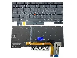 Клавіатура для Lenovo ThinkPad T490s T495s X1 Extreme Gen 1/2, P1 Gen 1/2 (RU Black з підсвічуванням)