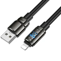 Дата кабель Hoco U143 Joy USB to Lightning 2.4A (1.2m) Black - мініатюра 4