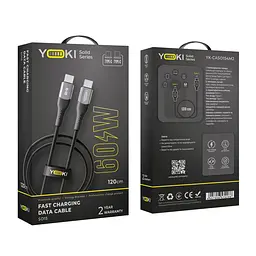 Кабель для заряджання та обміну даними Yoki YK-SO15 SOLID Series Type-C to Type-C 60W 3A/20V 1.2 м - мініатюра 2