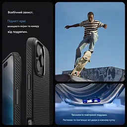 Оригінальний протиударний чохол Spigen Liquid Air Armor для Iphone 16 Pro Max (6.9") Matte Black ACS07988 - мініатюра 4