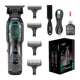 Триммер VGR V-254, 4 насадки, LED-дисплей, 7000 RPM, 2000 mAh, Black