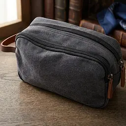 Стильная барсетка для мужчин на два отделения из качественного текстиля Vintage 22233 черный - миниатюра 4