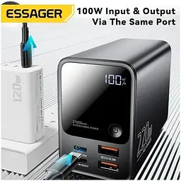 Акумулятор зовнішній Essager F3002 Series 27000mah Large Capacity Power Bank 220W - мініатюра 3