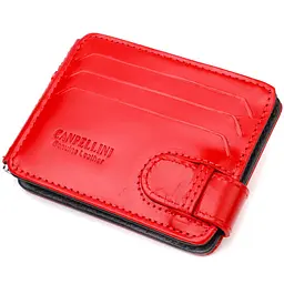 Жіночий затискач для грошей з натуральної гладкої шкіри Canpellini 21938 червоний