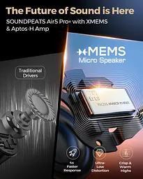 Бездротові навушники SOUNDPEATS Air5 Pro plus xMEMS з ANC та Hi-Res звуком (Чорний) - мініатюра 4