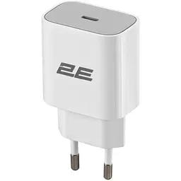 Мережевий зарядний пристрій 2E (1USB 3A) 30W White (2E-WC1USBC30W-W)
