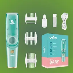Безшумна машинка для стрижки дітей та немовлят VGR Baby V-151, Бездротовий тример 3 насадки з витяжкою - мініатюра 6