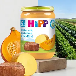 Органічне пюре HiPP Гарбуз та картопля з яловичиною 190 г - мініатюра 2