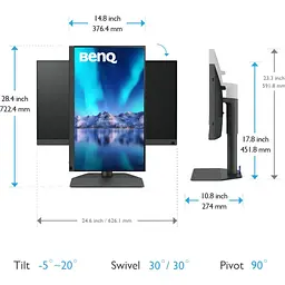 Монітор BenQ 27" SW272Q (9H.LLPLB.QBE) [147883] - мініатюра 9